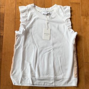 David Lerner Sleeveless Ruffle Pullover